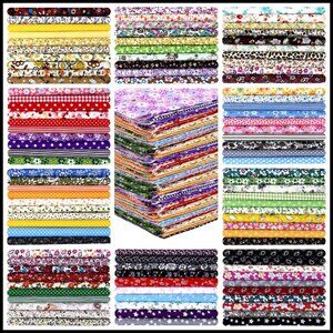 Floral Cotton Fabric Squares Bundle for Quilting Sewing DIY Craft Projects